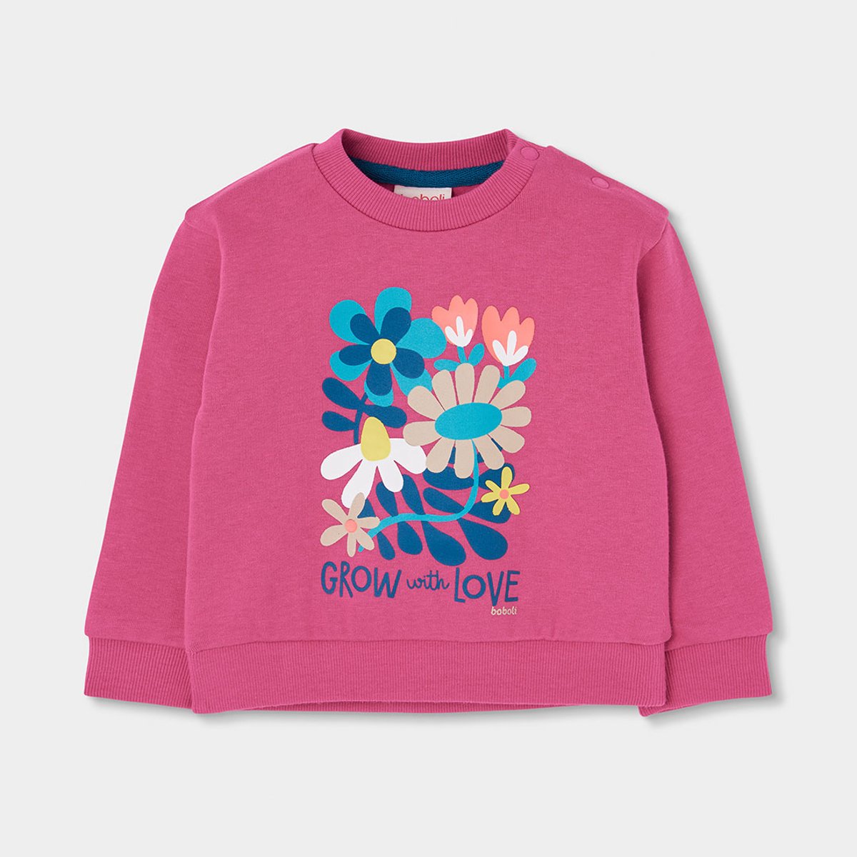Ensemble maille fille imprimé fleurs multicolore, BOBOLI