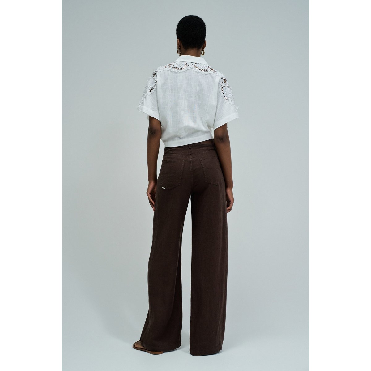 CHEMISE AVEC DENTELLE ET LIN blanc, SALSA JEANS