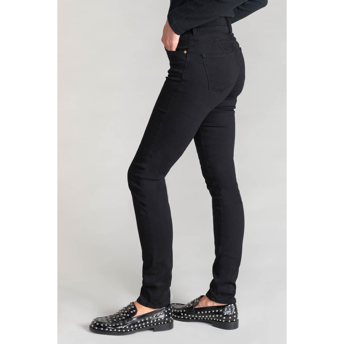 Jean slim, taille standard black, LE TEMPS DES CERISES