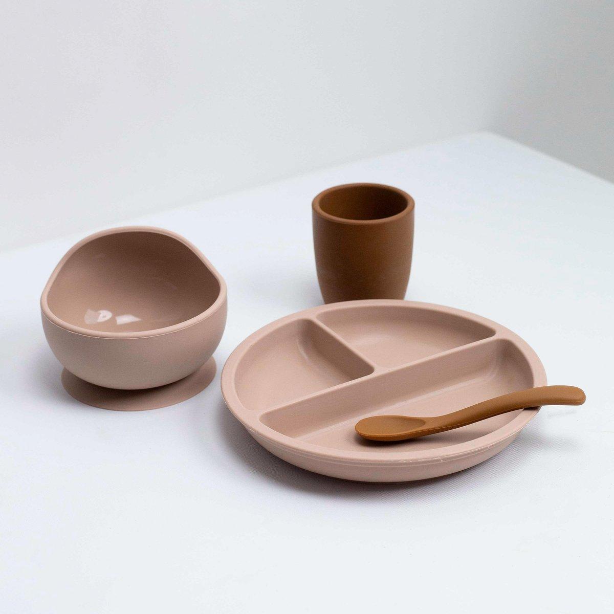 Coffret repas en silicone marron, TROIS KILOS SEPT