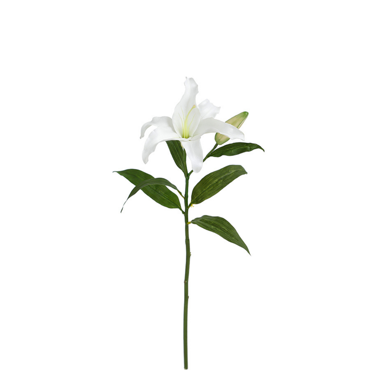 Tige de lys casablanca artificielle avec bourgeons et feuilles H65 PREMIUM blanc, SIA DECO
