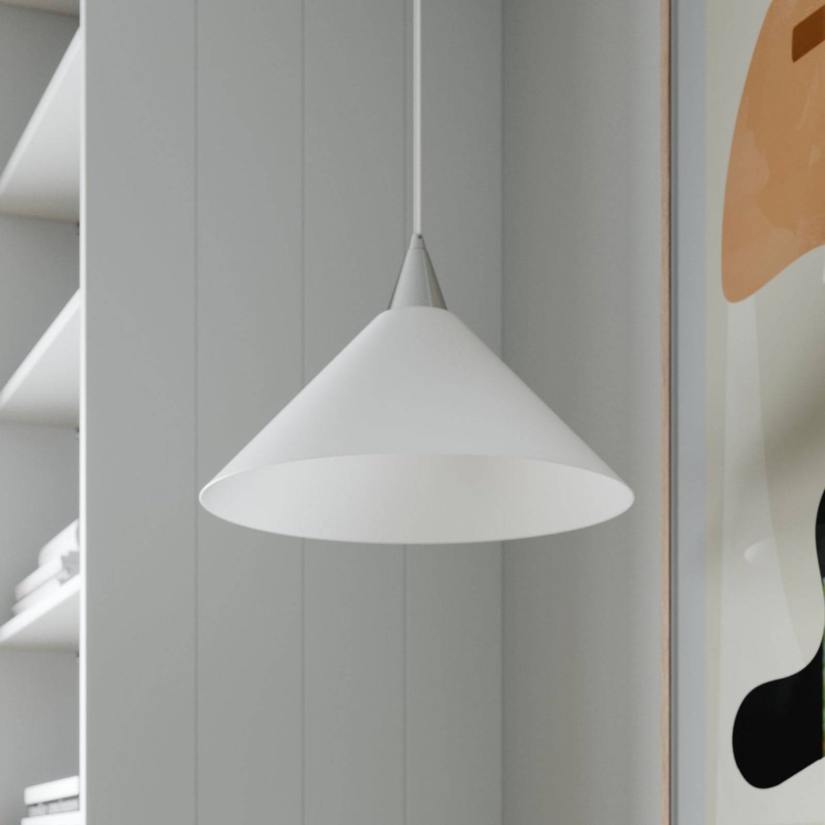Suspension en verre moderne, Petra blanc, LINDBY