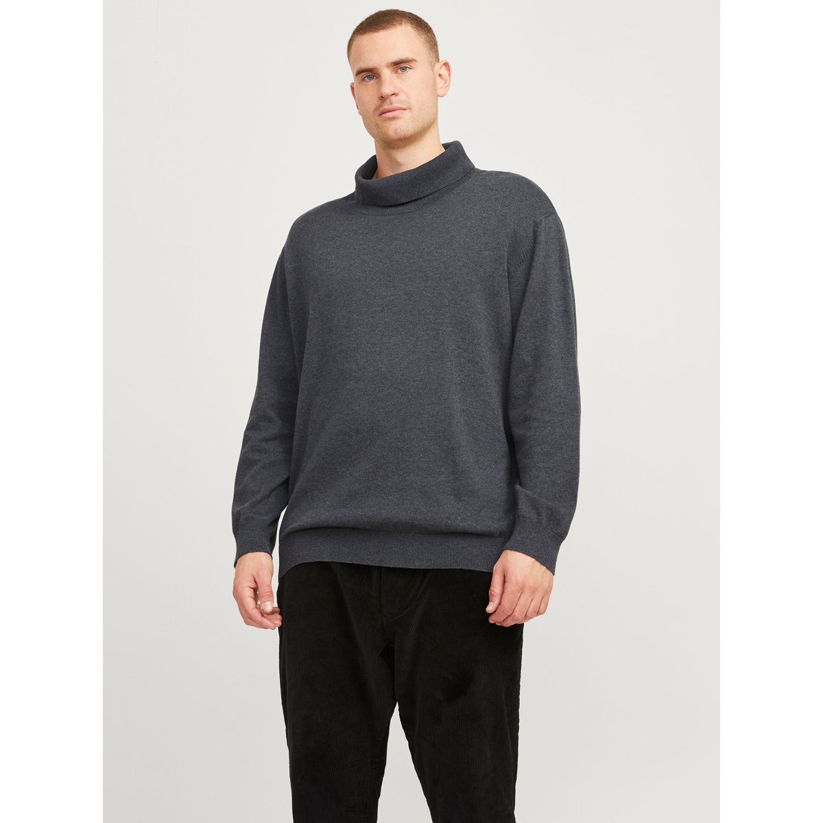 Col Roulé dark grey melange, JACK & JONES