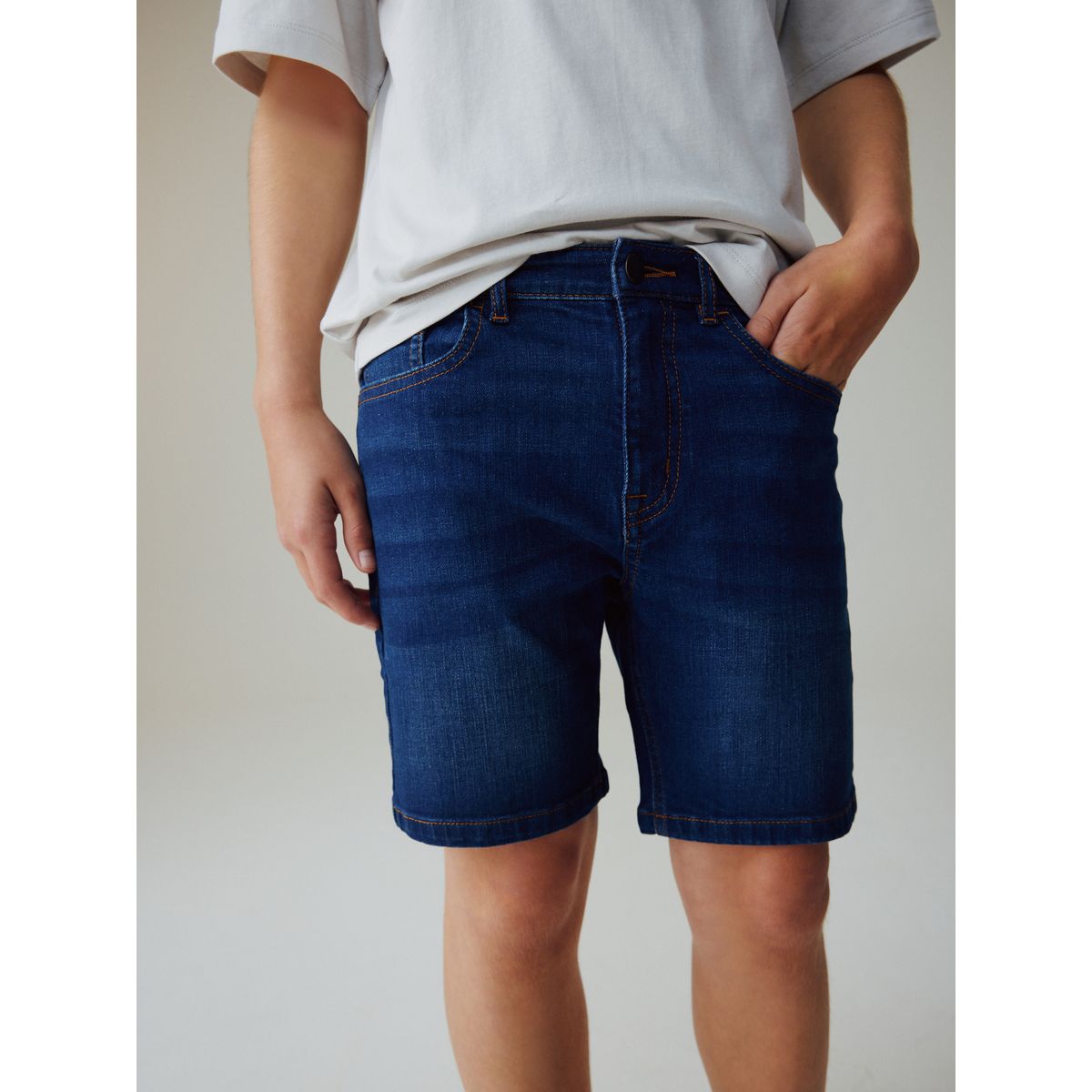 Short en denim bleu foncé, NEXT