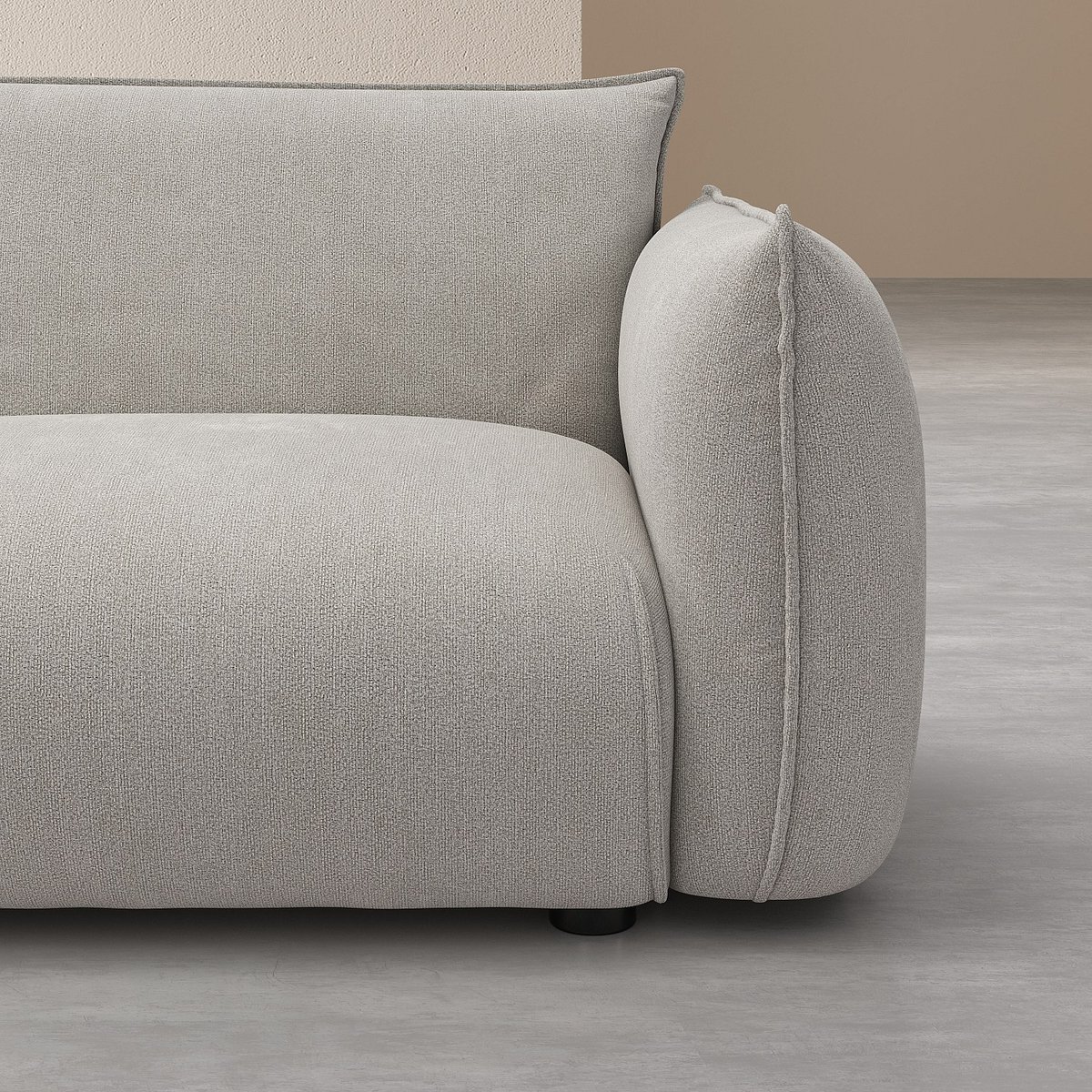 Canapé d'angle gauche en tissu CELESTE gris clair, HABITAT
