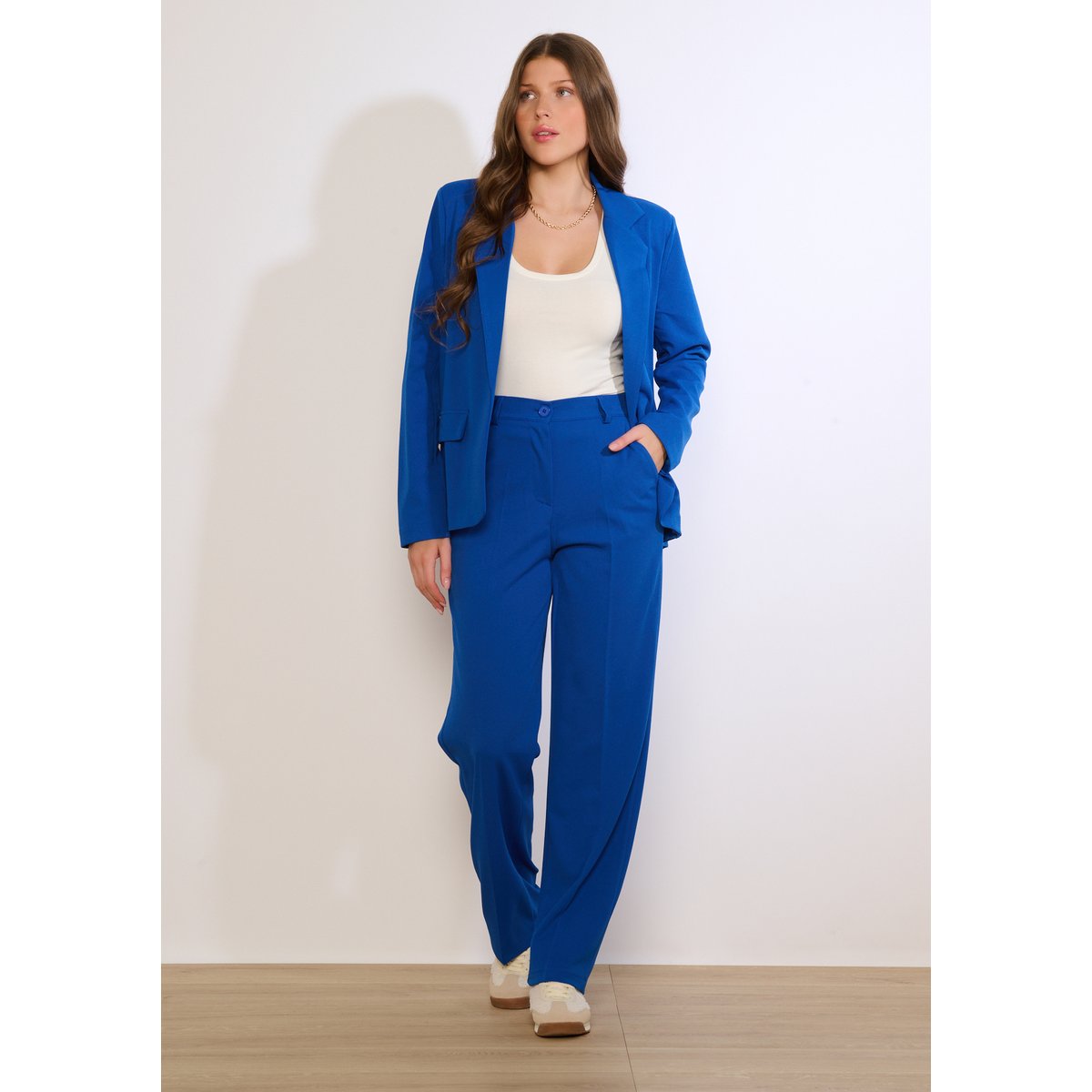 Pantalon coupe droite bleu electrique, LOLALIZA