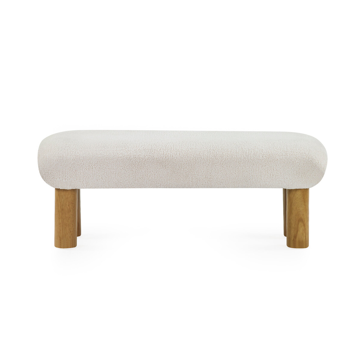 Fiona Boucle & Solid Wood Legs Low Bench white, SO'HOME