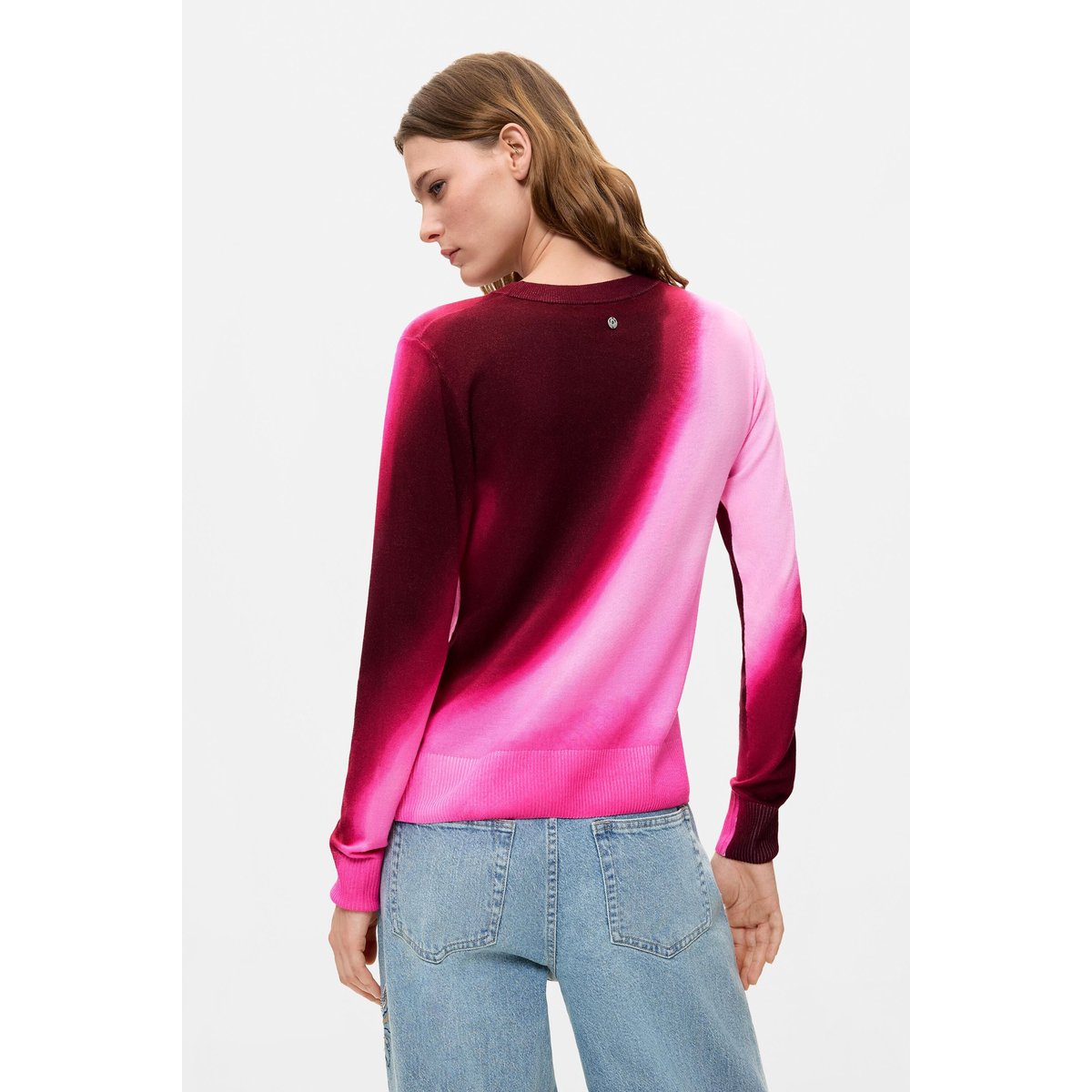 Pull en maille fine dégradé rouge, DESIGUAL