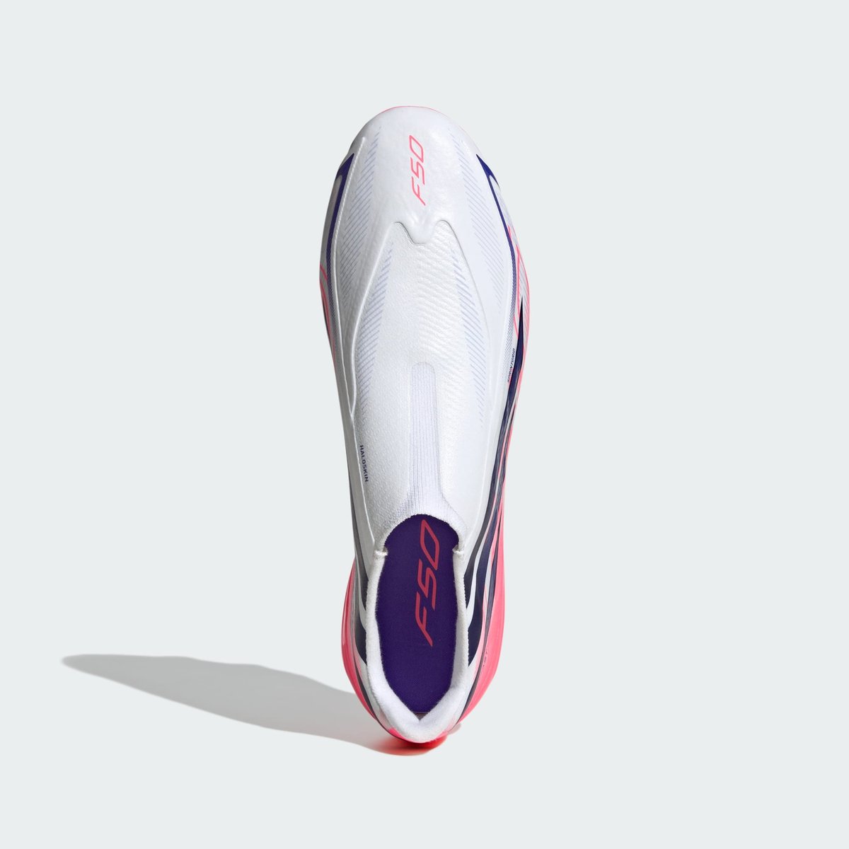Chaussure De Football Sans Lacets F50 Hyperfast League Terrain Souple cloud white / solar purple / solar turbo, adidas Performance