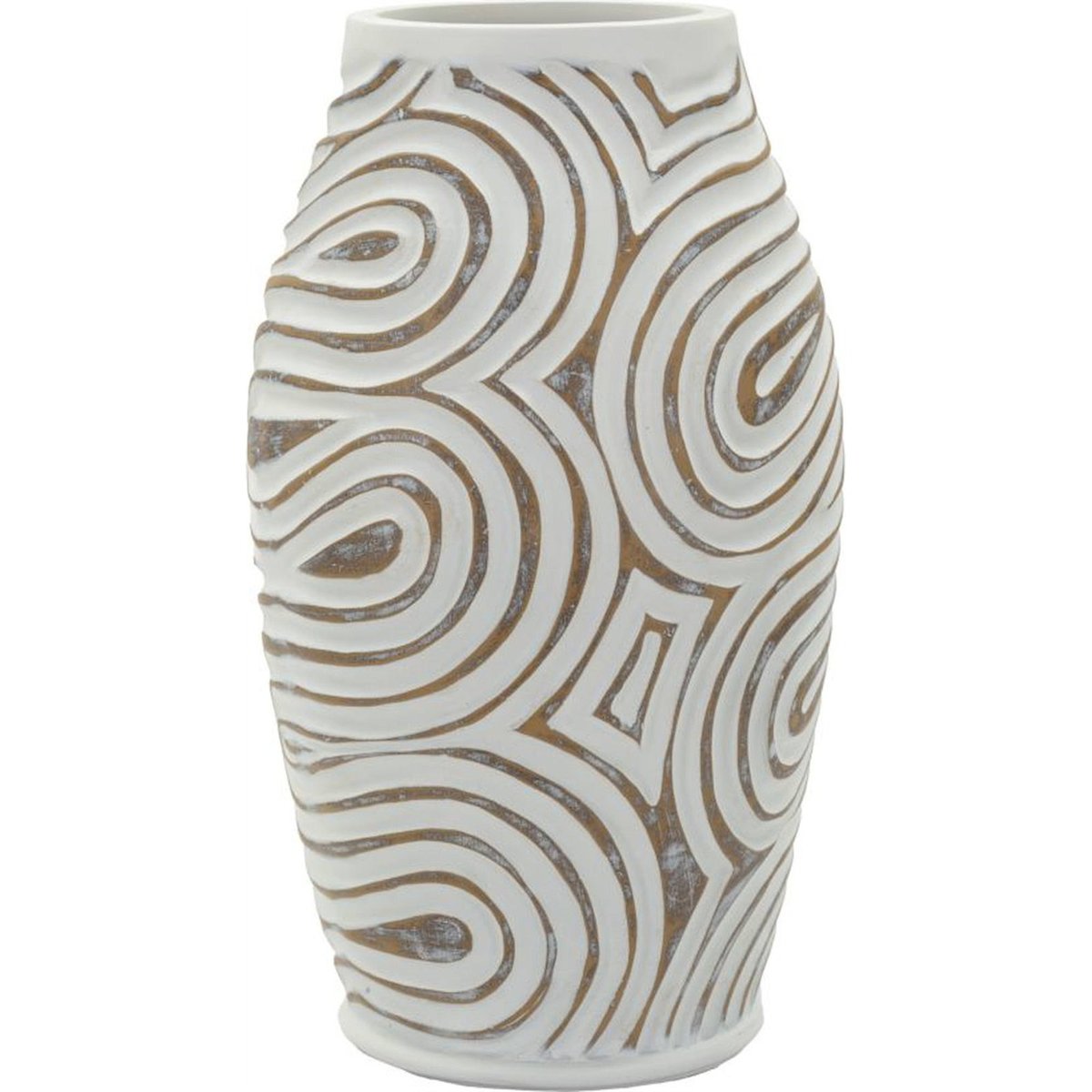 Vase effet spiralé finition white wash MODERN blanc patiné, RECOLLECTION