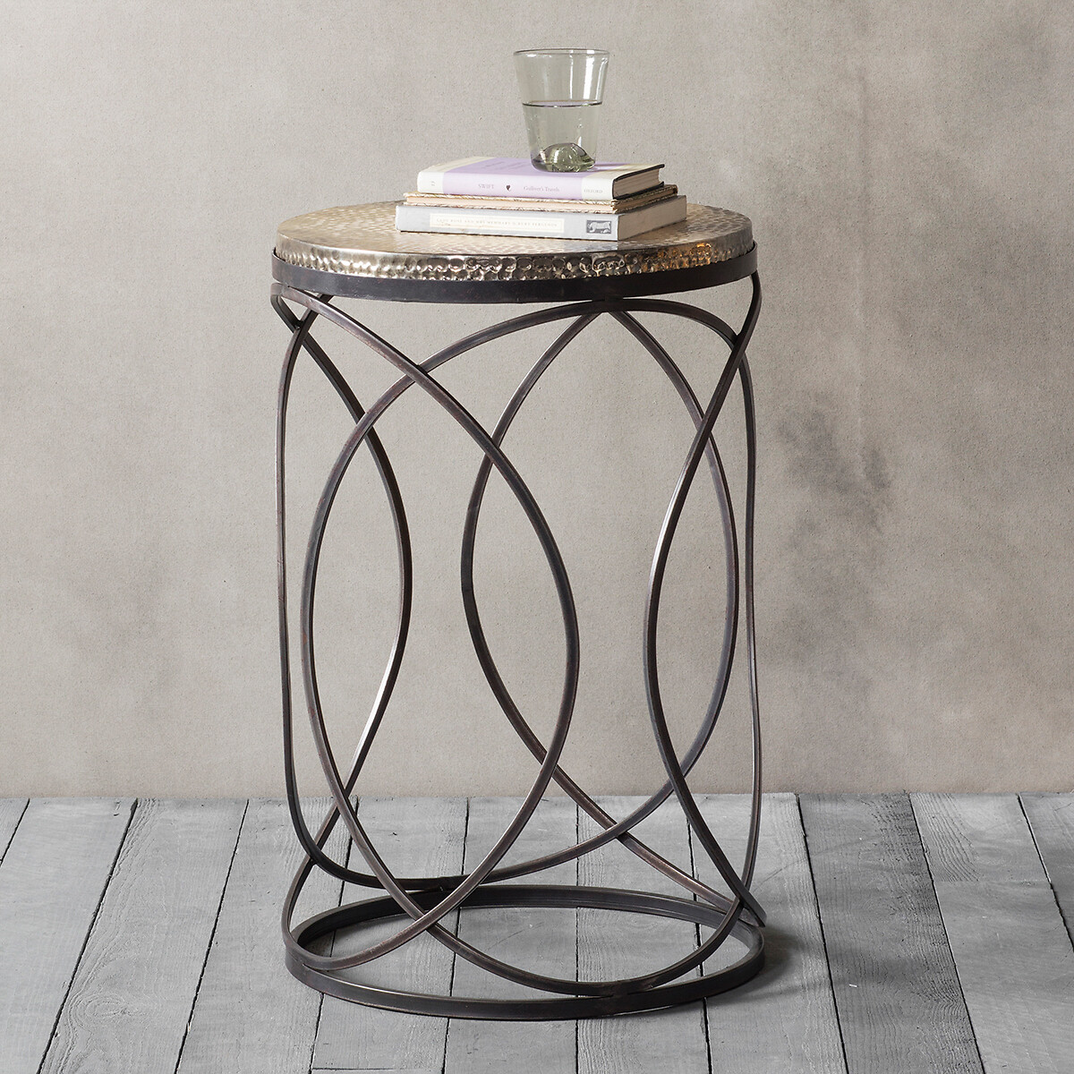 Kollam Hammered Metal Side Table bronze, SO'HOME
