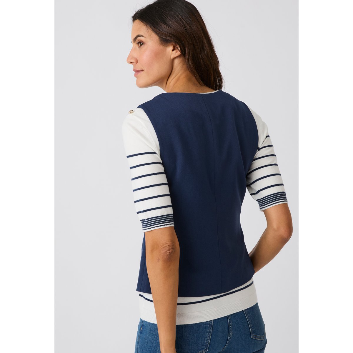 Gilet de costume sans manches bleu marine, DAMART