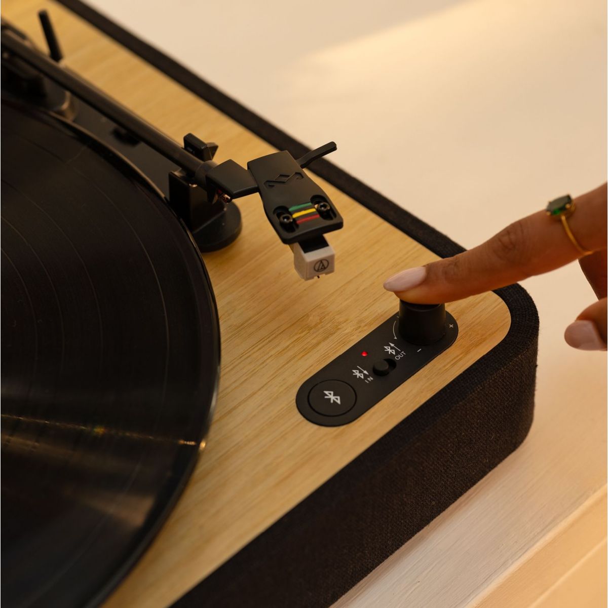 Platine vinyle avec enceintes - Pack Revolution bois, noir, MARLEY