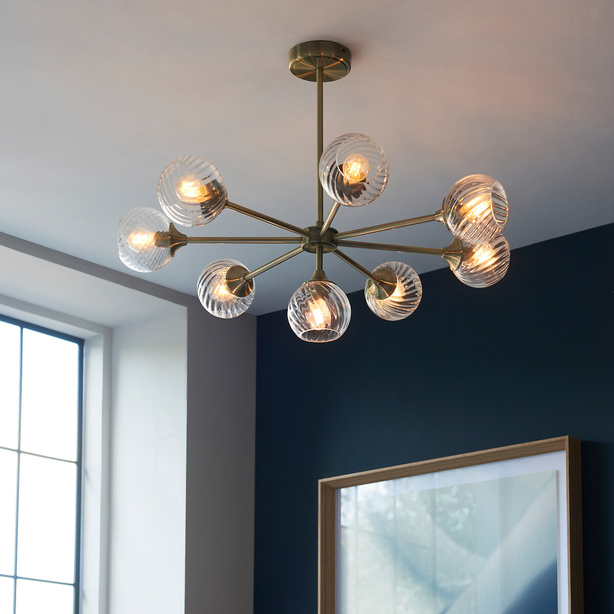 Allton Twisted Glass Pendant Light aged brass, SO'HOME