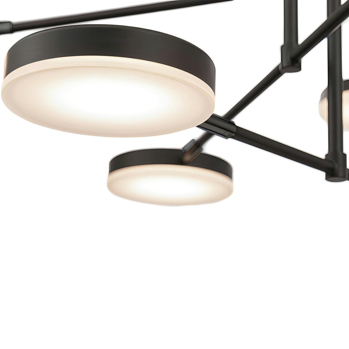 Suspension design LED – 6 lampes disques orientables OCALA noir, PIER IMPORT