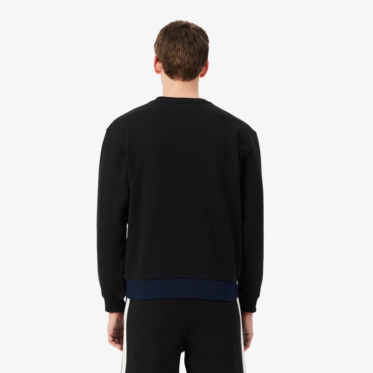 Sweatshirt molleton color-block noir-dy4, LACOSTE