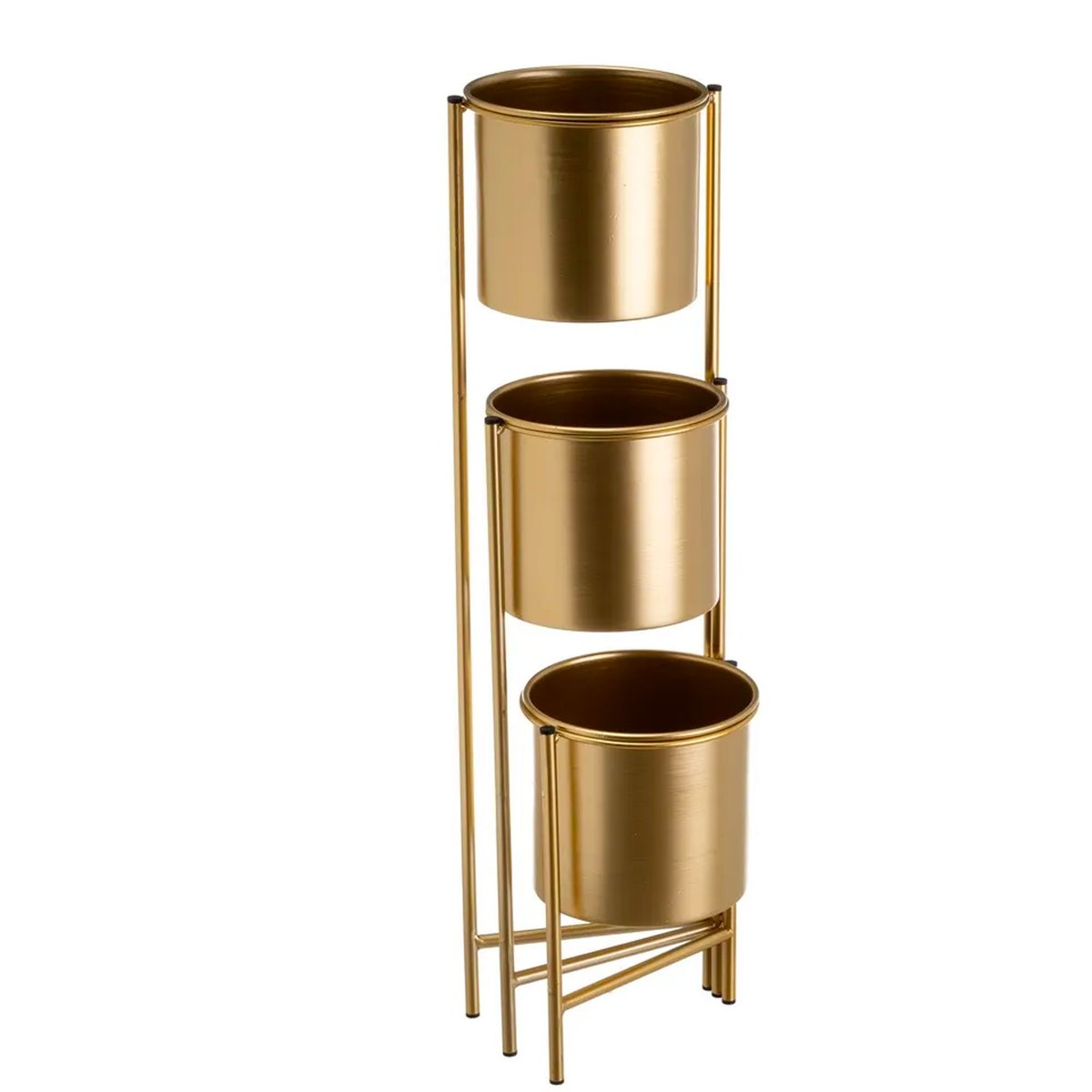 Support pot plante triple articulé métal doré 38x19x65cm doré, WADIGA