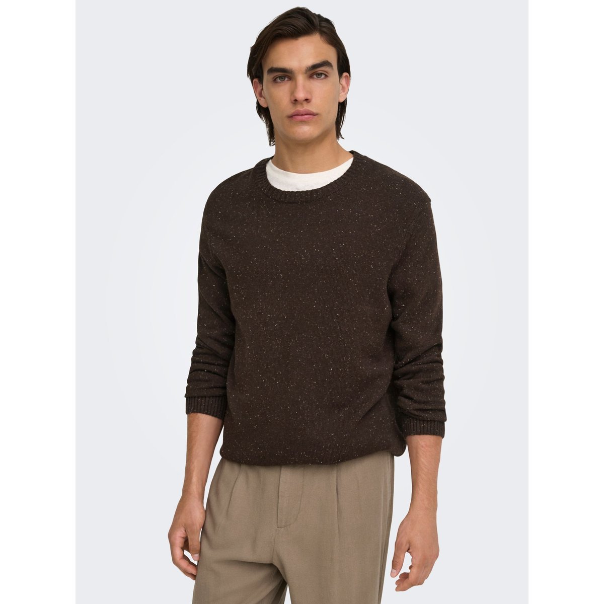Pull En Maille marron - demitasse 1, ONLY & SONS