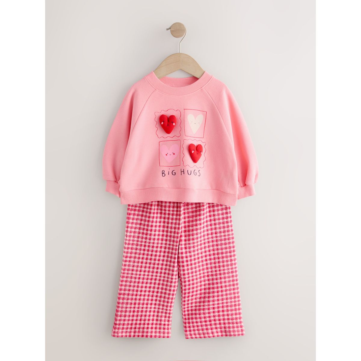 Ensemble sweat et pantalon large coeur rose, NEXT