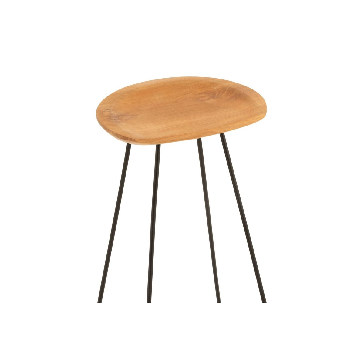 Tabouret de bar en teck et métal (lot de 2) - FELIX bois clair, HELLIN, DEPUIS 1862
