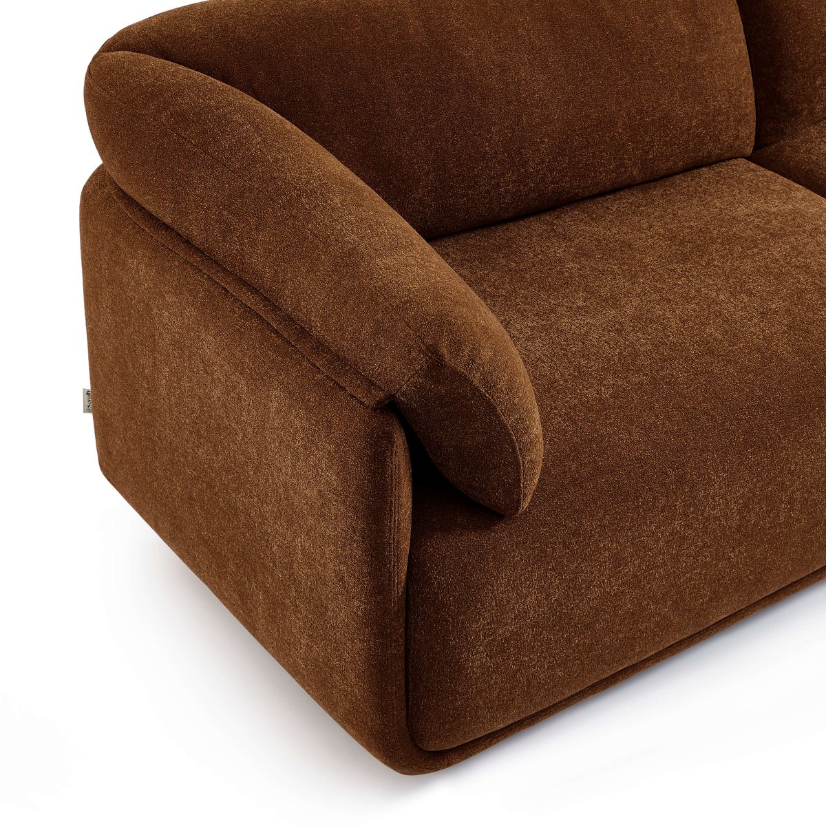 Canapé en tissu chenille tramé KURLY marron, SORELH