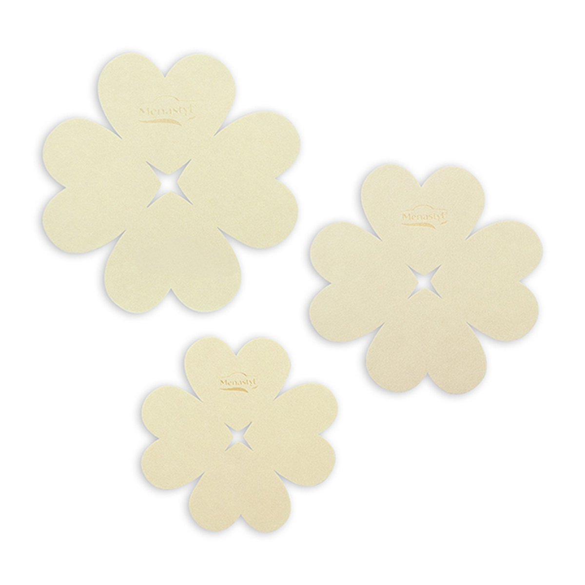 Lot de 3 intercalaires de cuisson 24/28/32 cm en feutrine beige, MENASTYL