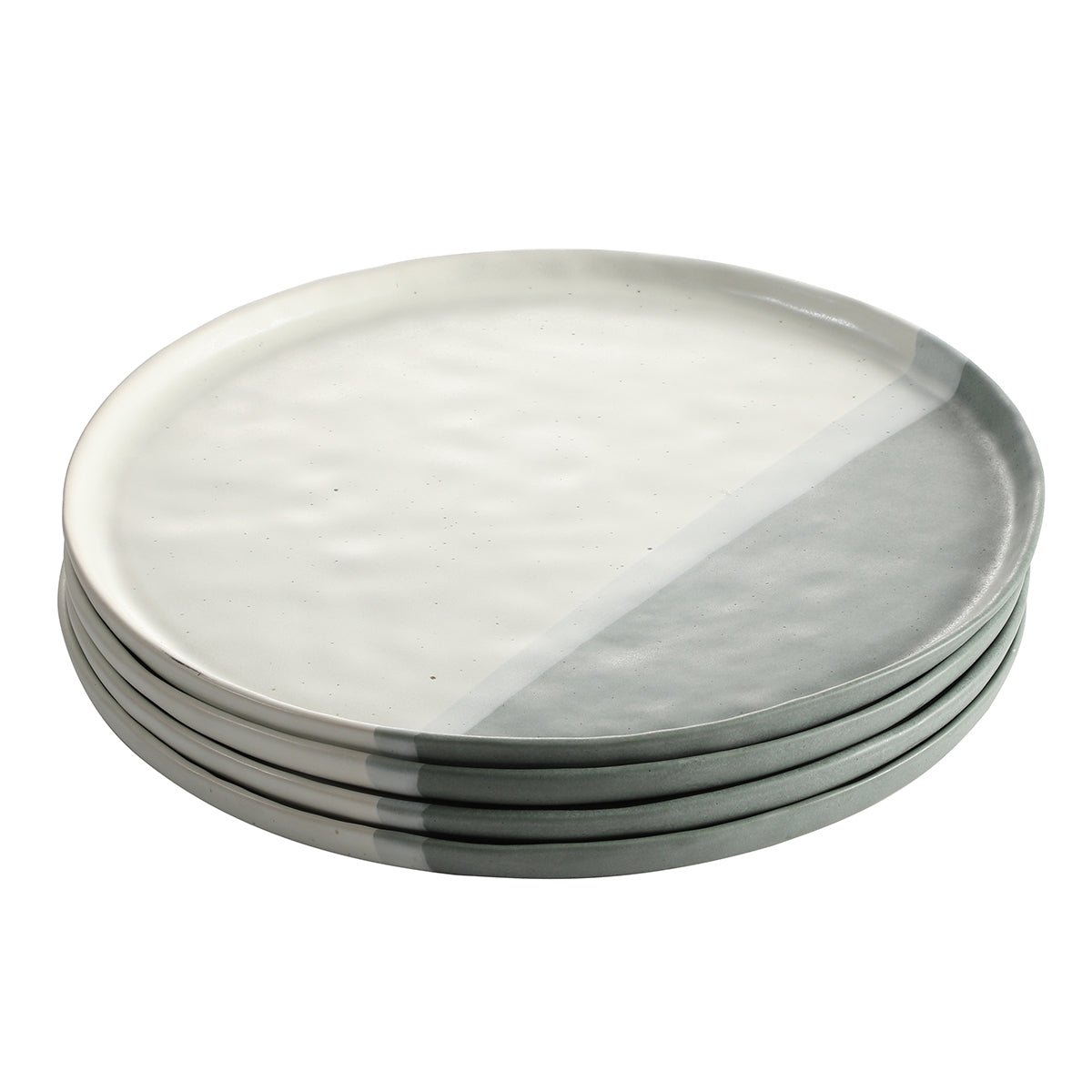 Set de 4 assiettes plates en grès D27 MATTY vert, SIA DECO