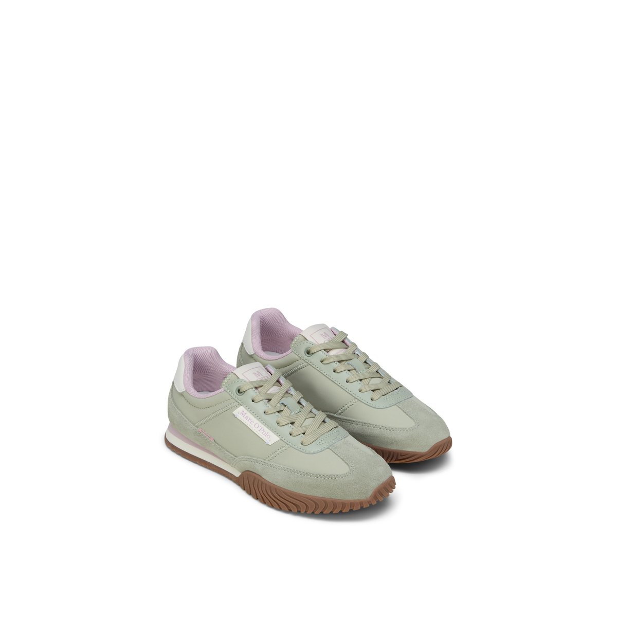 Baskets Modèle Gustafina en cuir et en nylon vert clair, MARC O'POLO