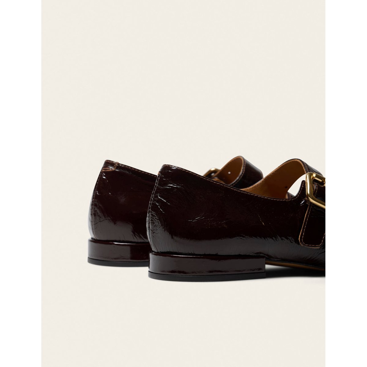 Ballerines FAZO cuir plissé marron, ODAJE
