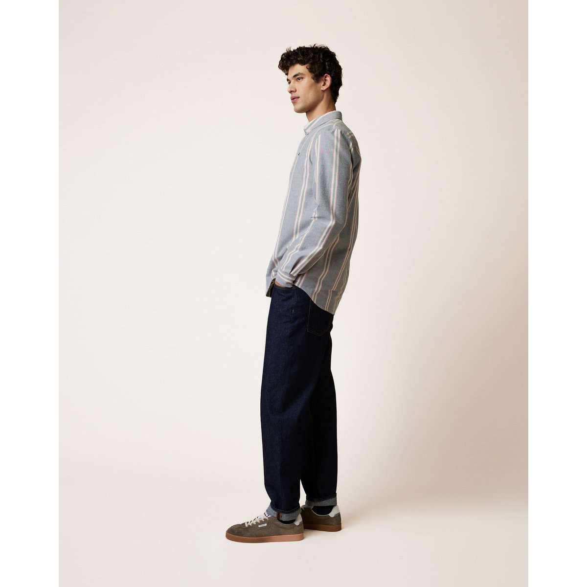 Chemise en tissu Oxford bleu marine, FAGUO