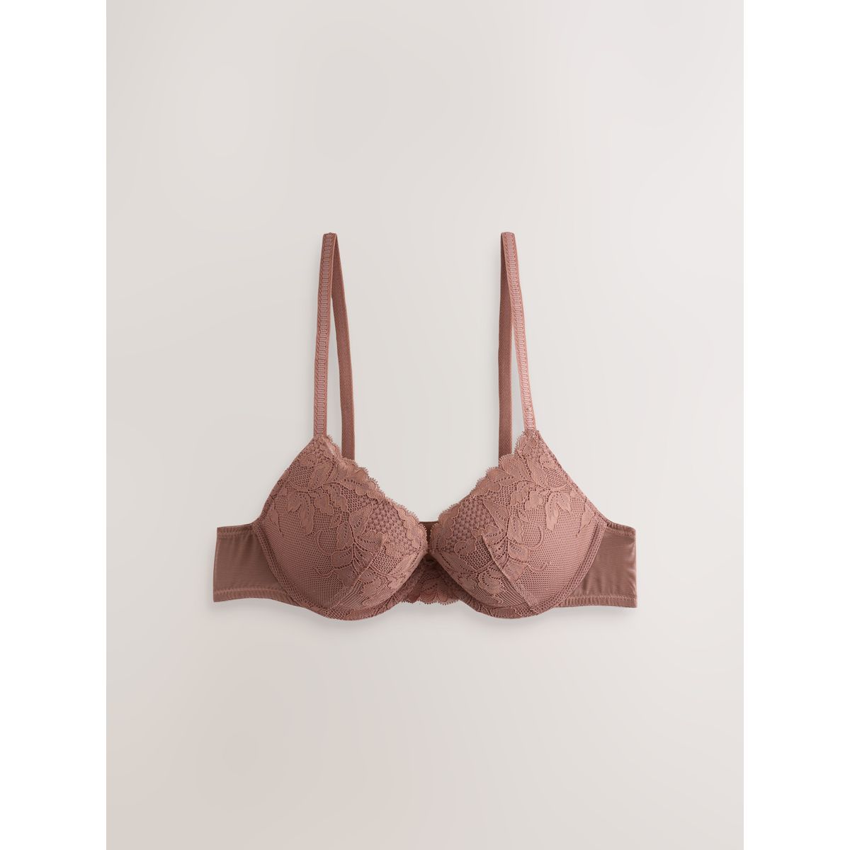 Soutien-gorge pigeonnant dentelle, lot de 2 prune/brun clair, NEXT