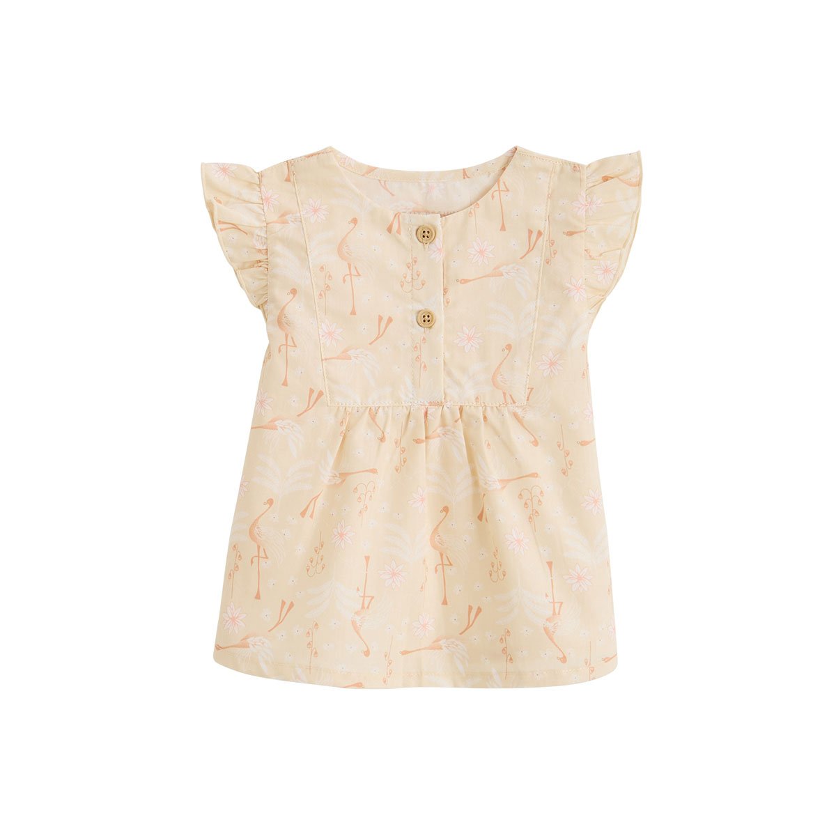 Blouse enfant en popeline Poésie d'été vanille, PETIT BEGUIN