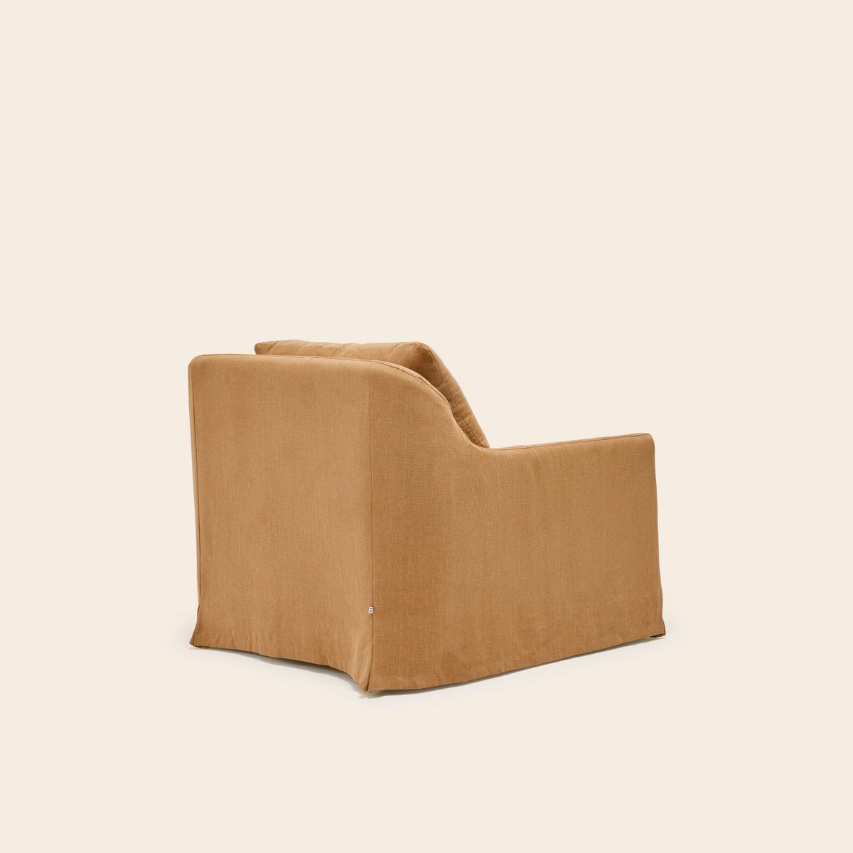 Fauteuil en tissu naturel CLARIBEL barbate caramel, MADURA