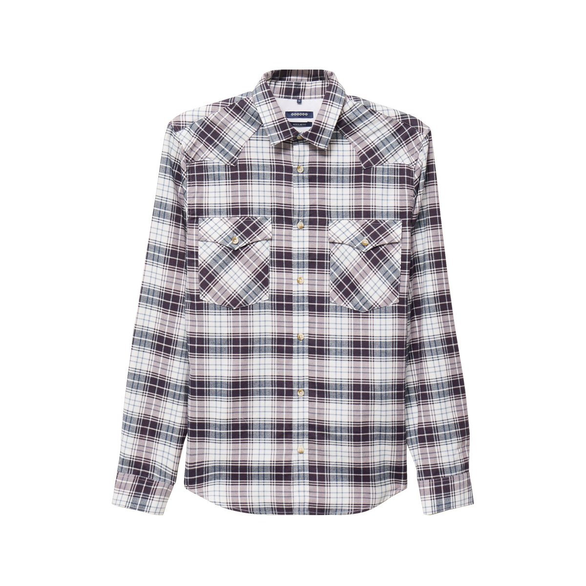 Chemise à carreaux manches longues ecru, BONOBO