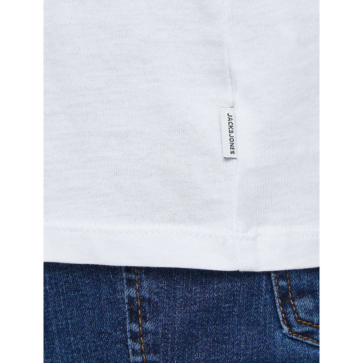 T-shirt girocollo in cotone bio bianco, JACK & JONES