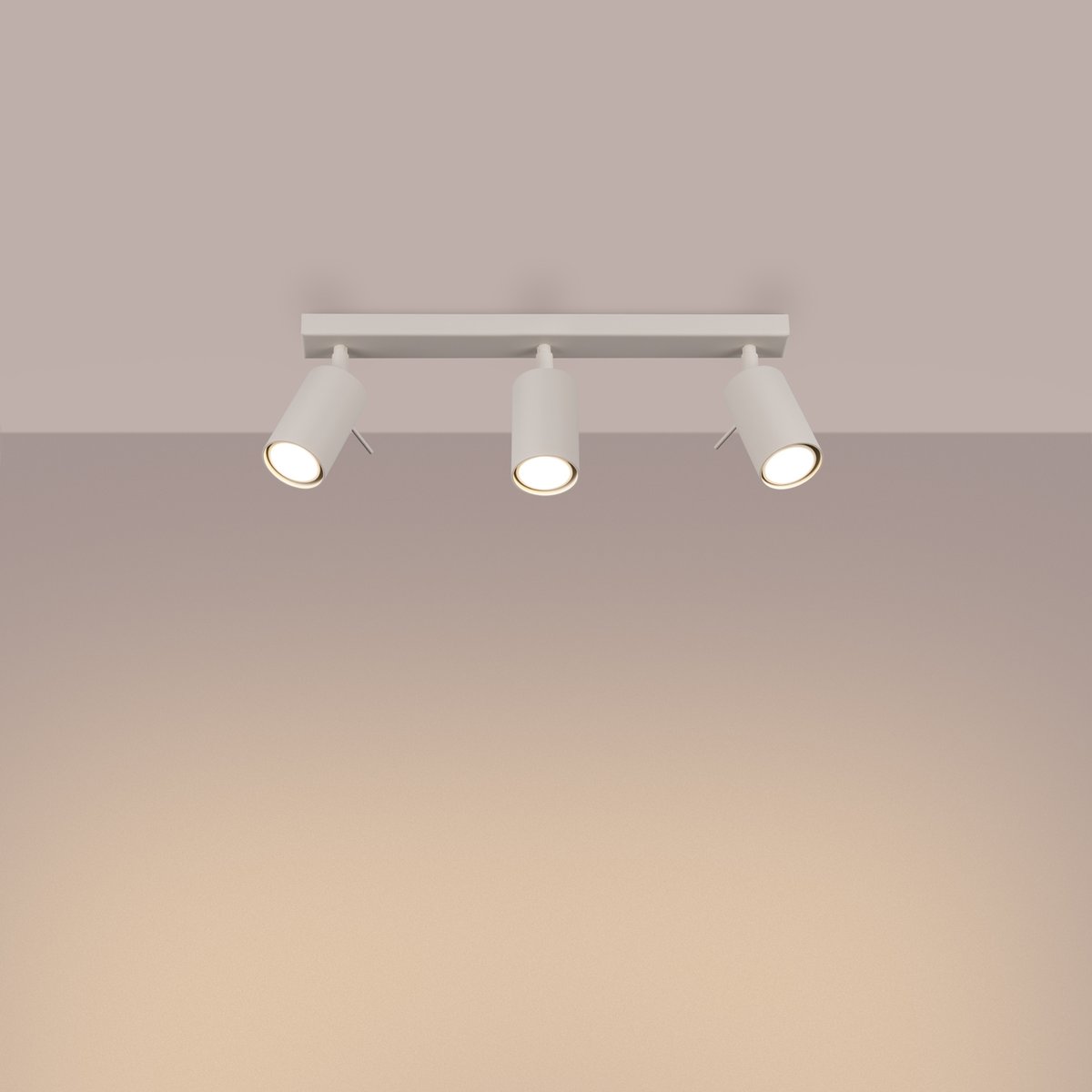 Plafonnier Acier Beige GU10 3 Ring Line beige, EDEN