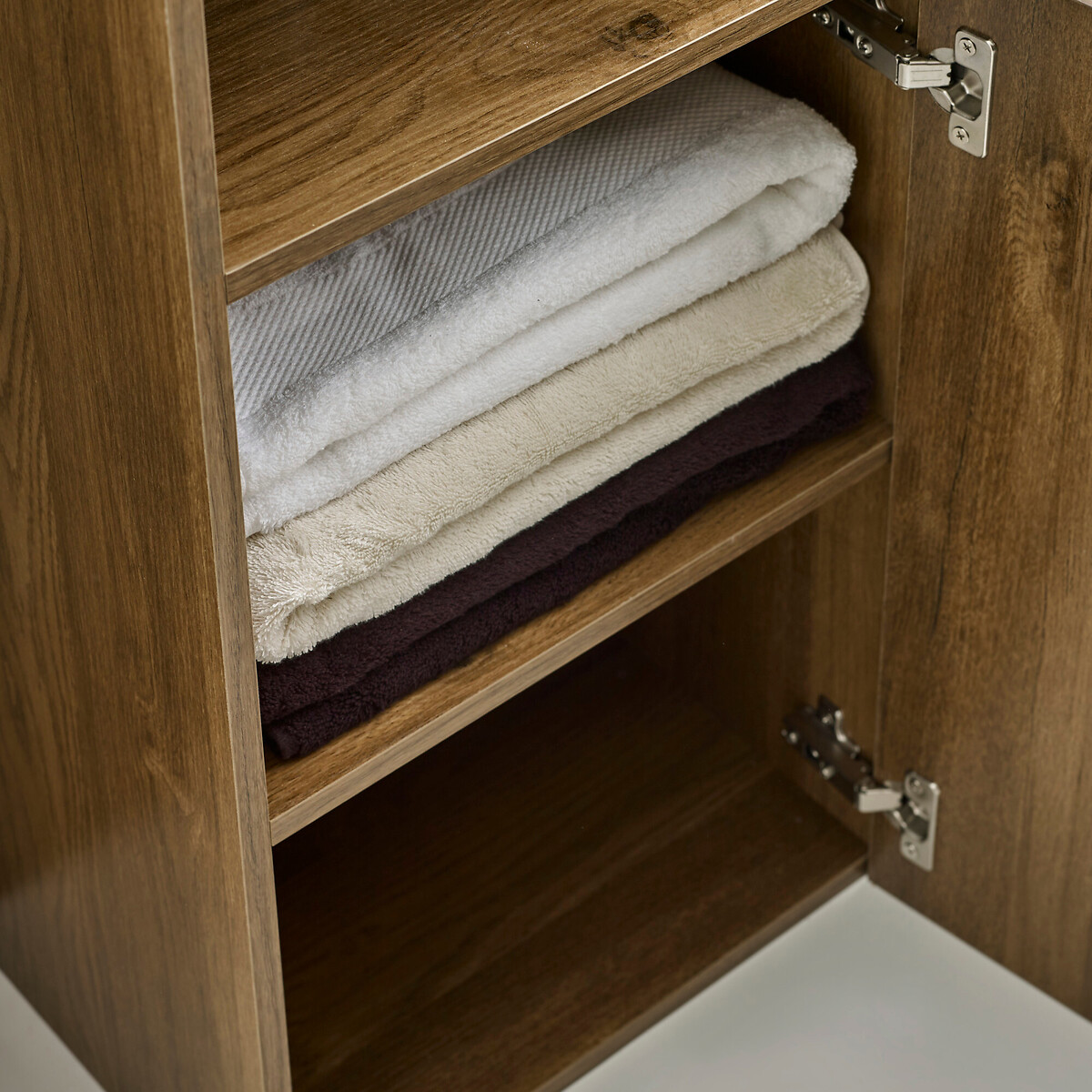 Henly Slatted Door Bathroom Storage Cabinet walnut, SO'HOME