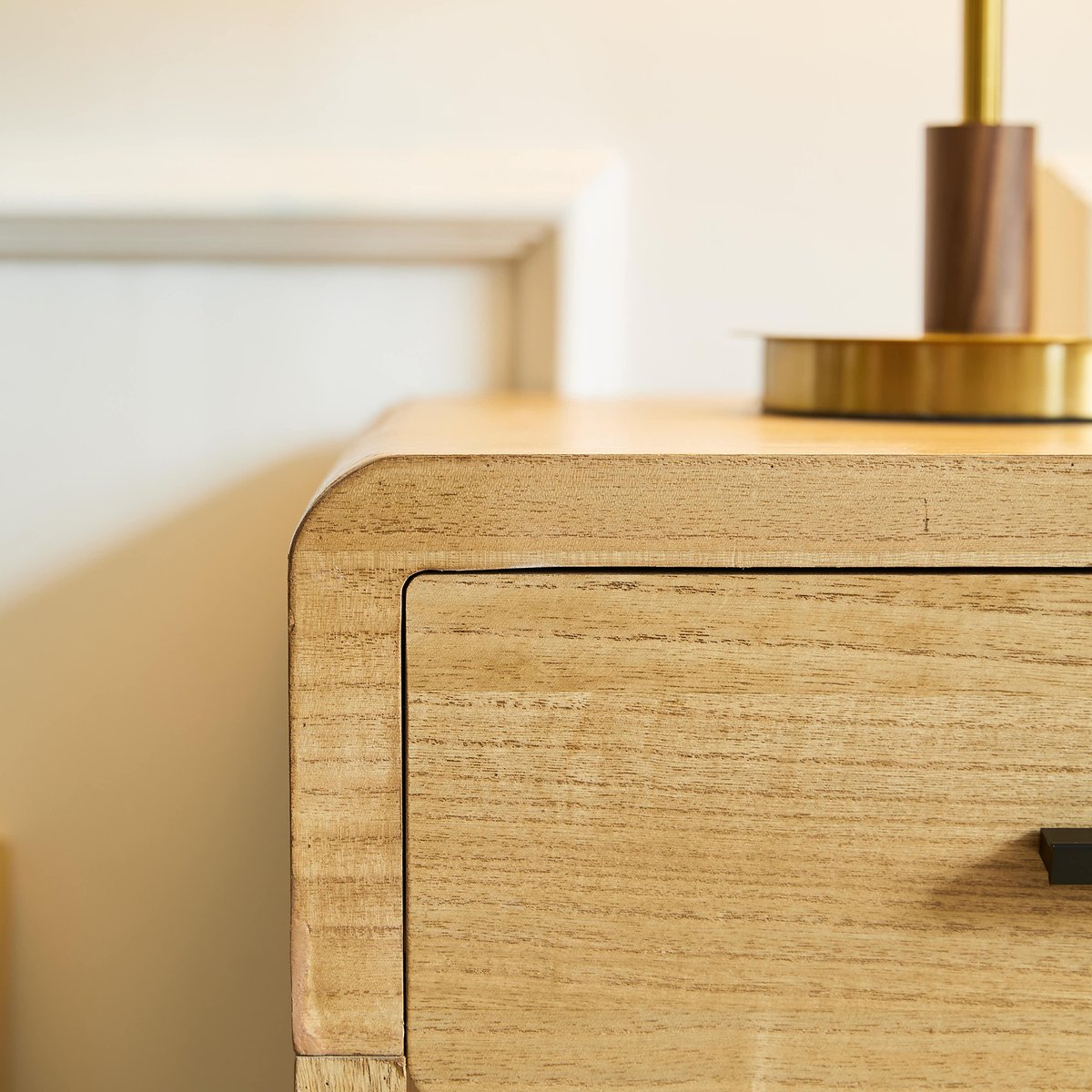 Console 2 tiroirs, bois, SKIVE bois naturel, NORDLYS