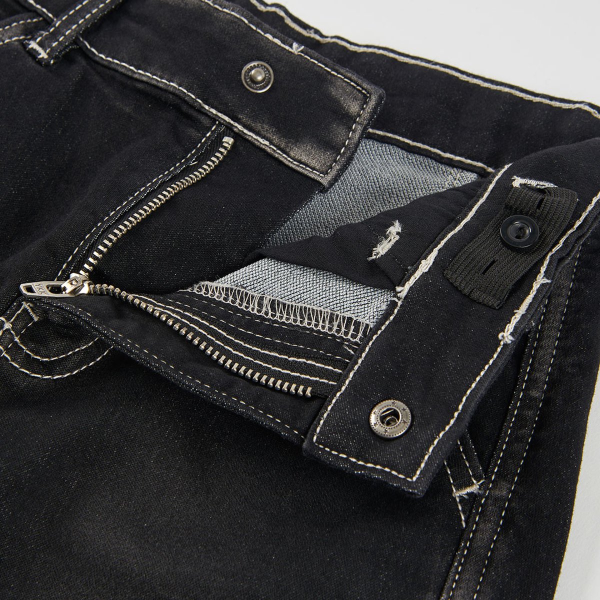 Pantalon denim garçon avec coutures noir, BOBOLI