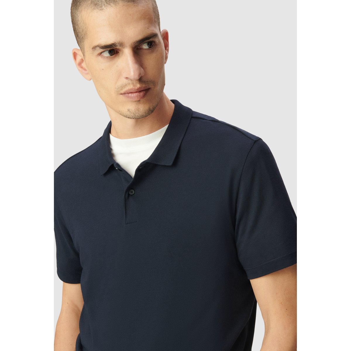 Polo en coton modal bleu marine, IKKS