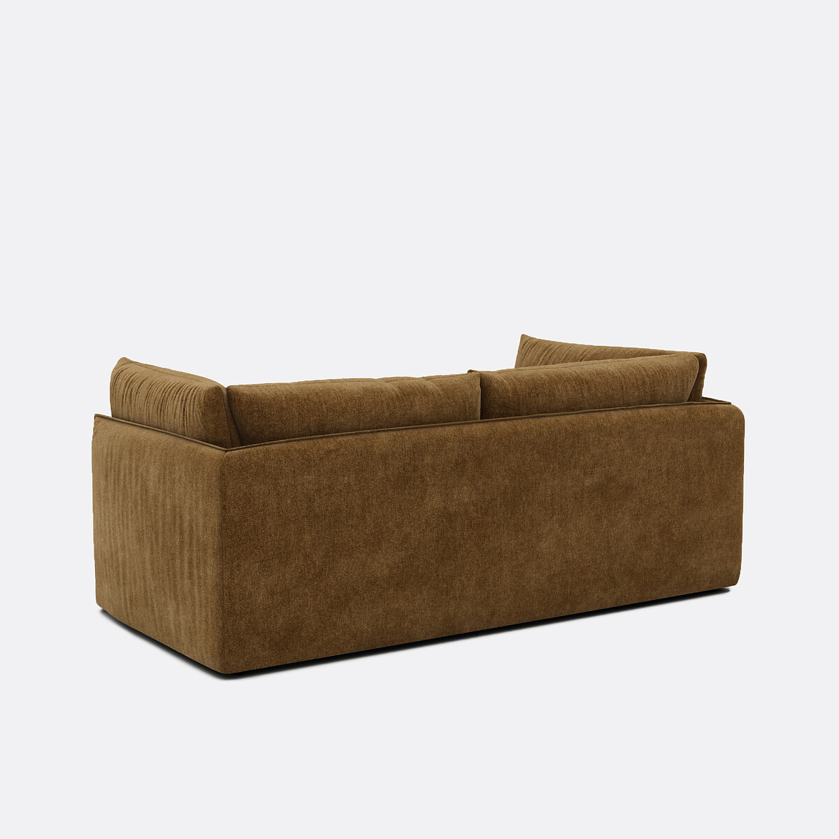 Canapé droit, 3 places, en polyester chiné, MALO  bronze, LA REDOUTE INTERIEURS