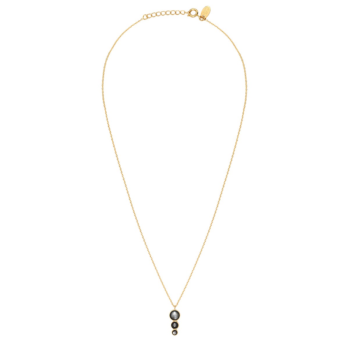 Collier doré nacre grise - andrea nacre grise gris, CAROLINE NAJMAN