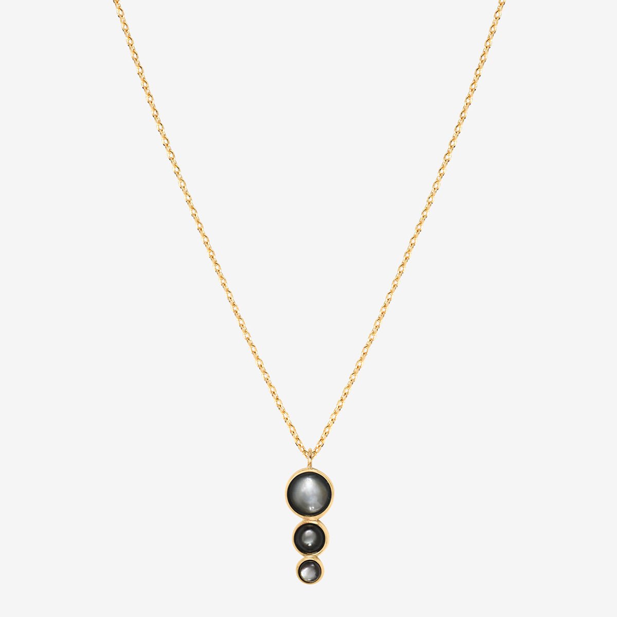 Collier doré nacre grise - andrea nacre grise gris, CAROLINE NAJMAN