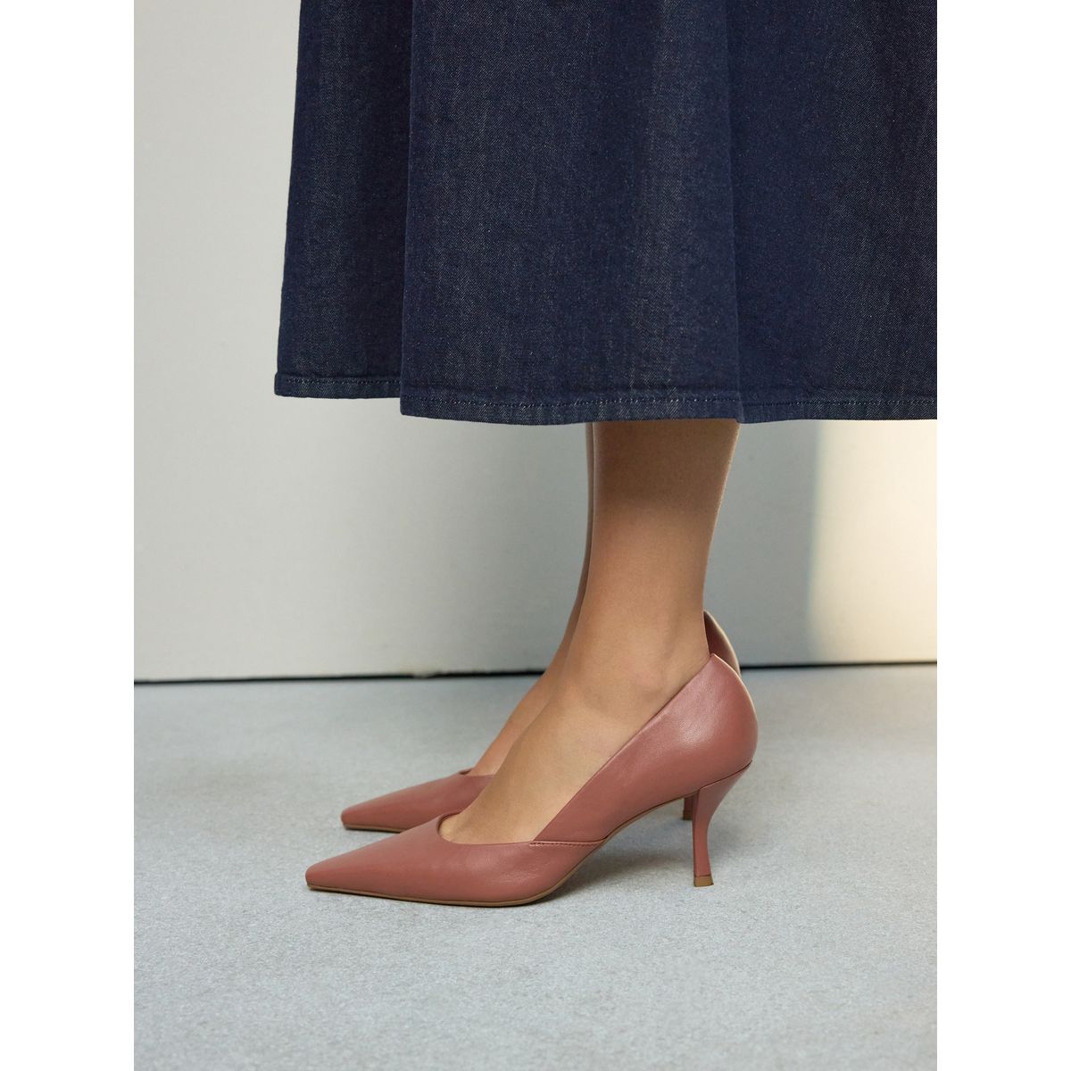 Escarpins pointus en cuir forever comfort® rose, NEXT