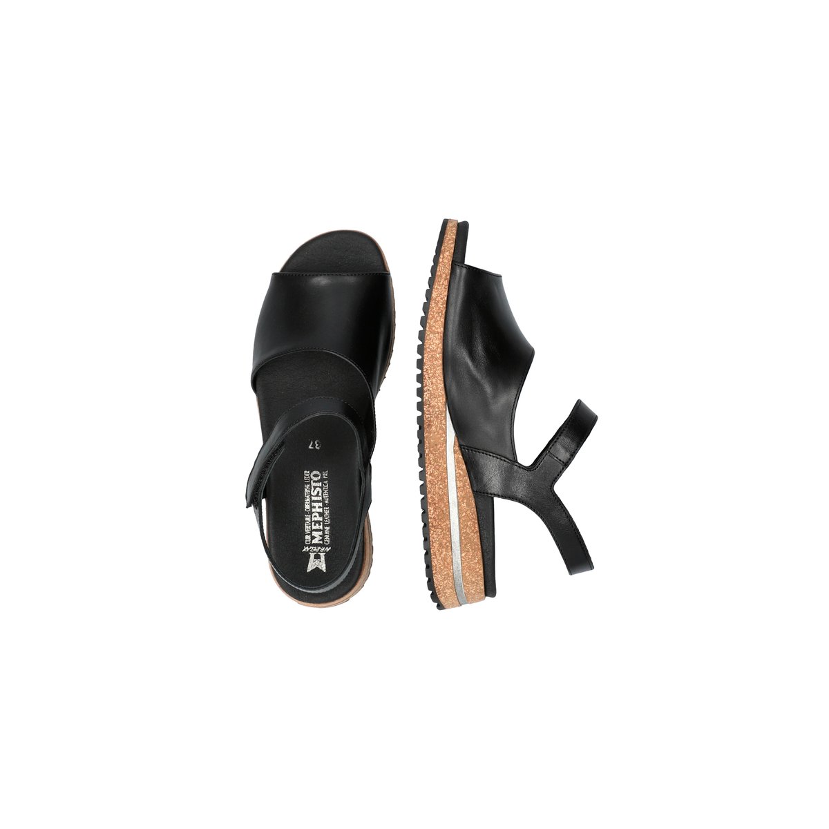 Sandales en cuir JOY noir p5139514, MEPHISTO