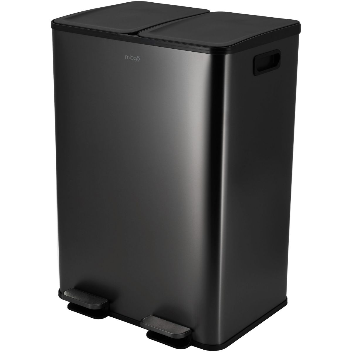 Poubelle de cuisine tri sélectif 60L anthracite couleur unique, MIOGO