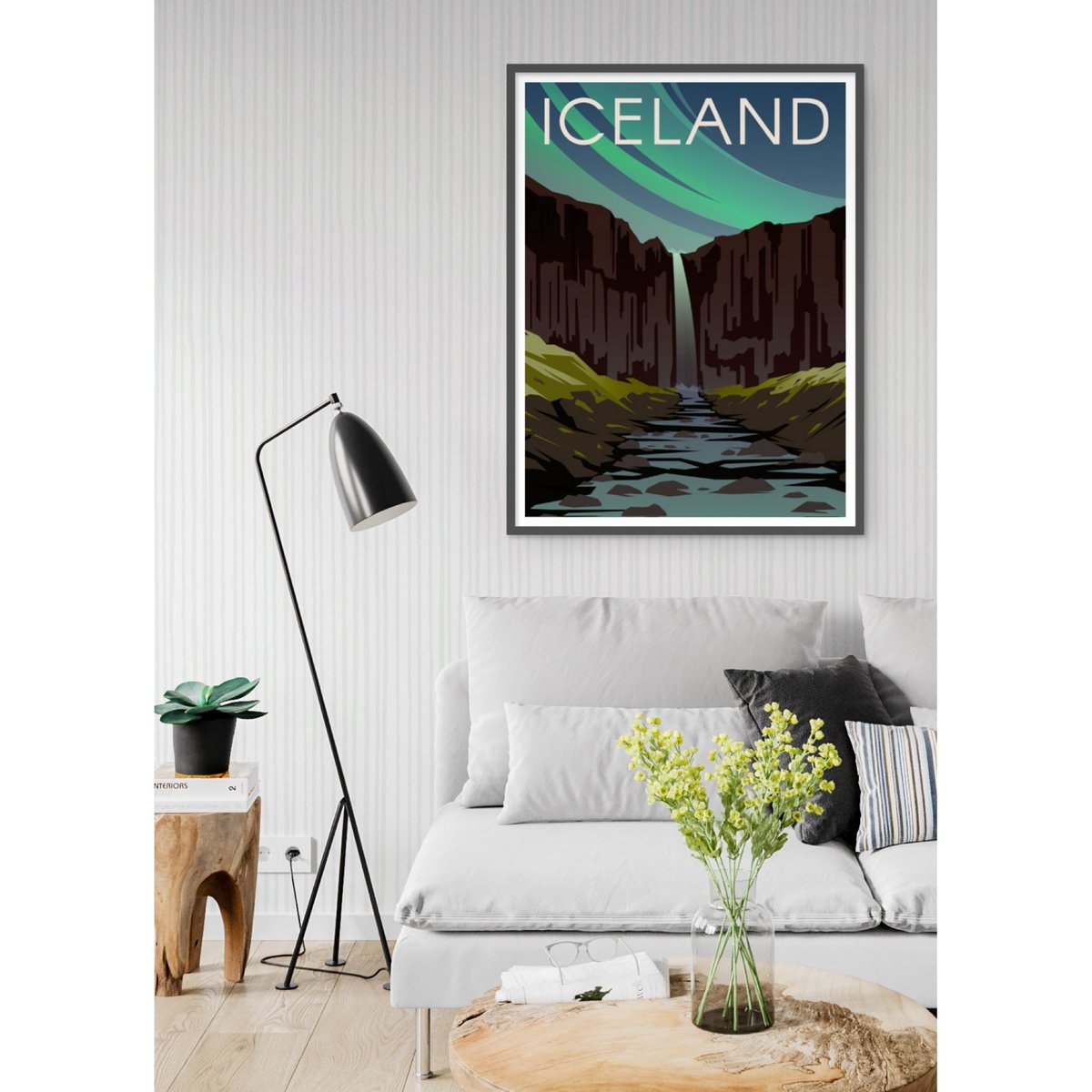 Poster Islande blanc, L'AFFICHERIE