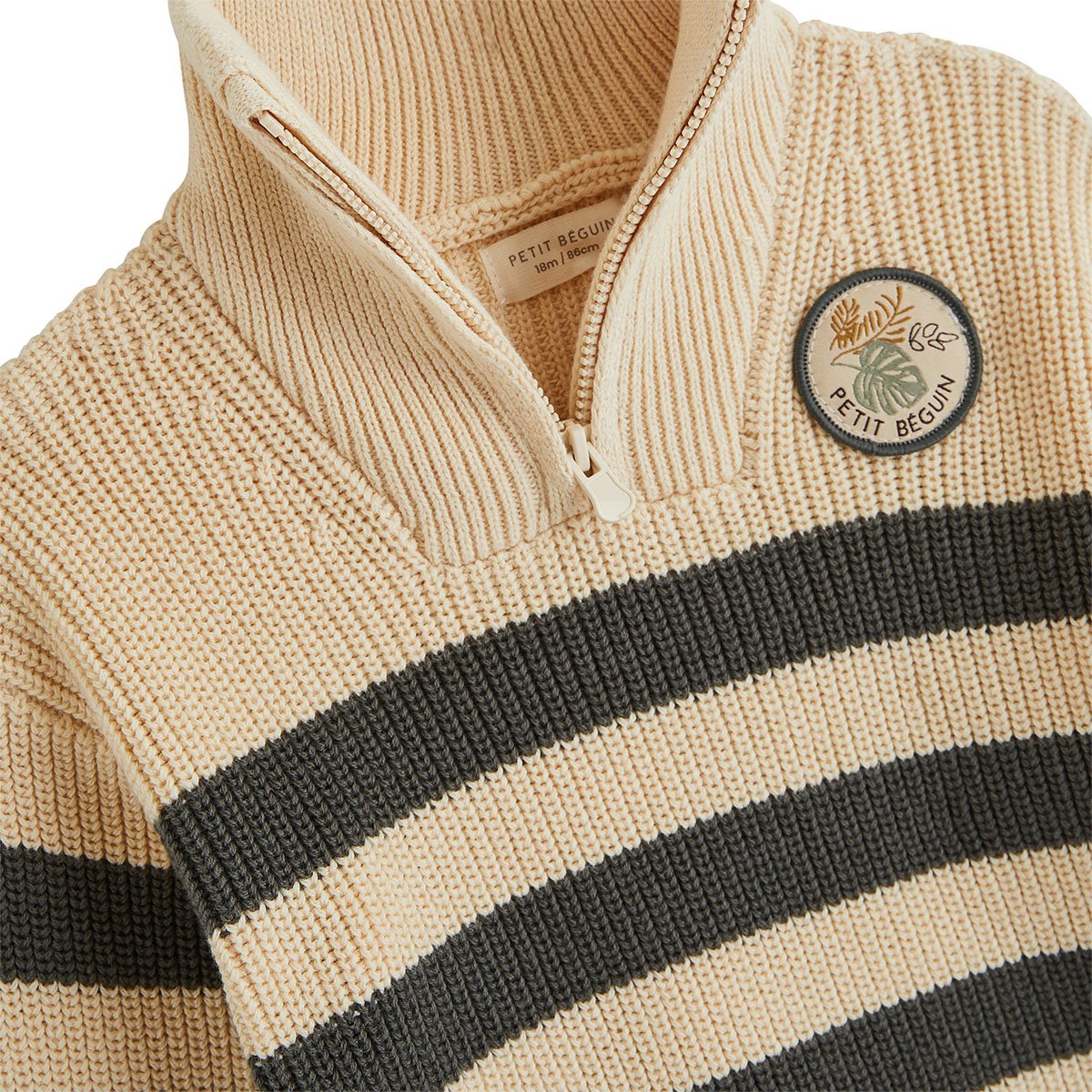 Pull enfant en tricot Ubatuba vert, PETIT BEGUIN