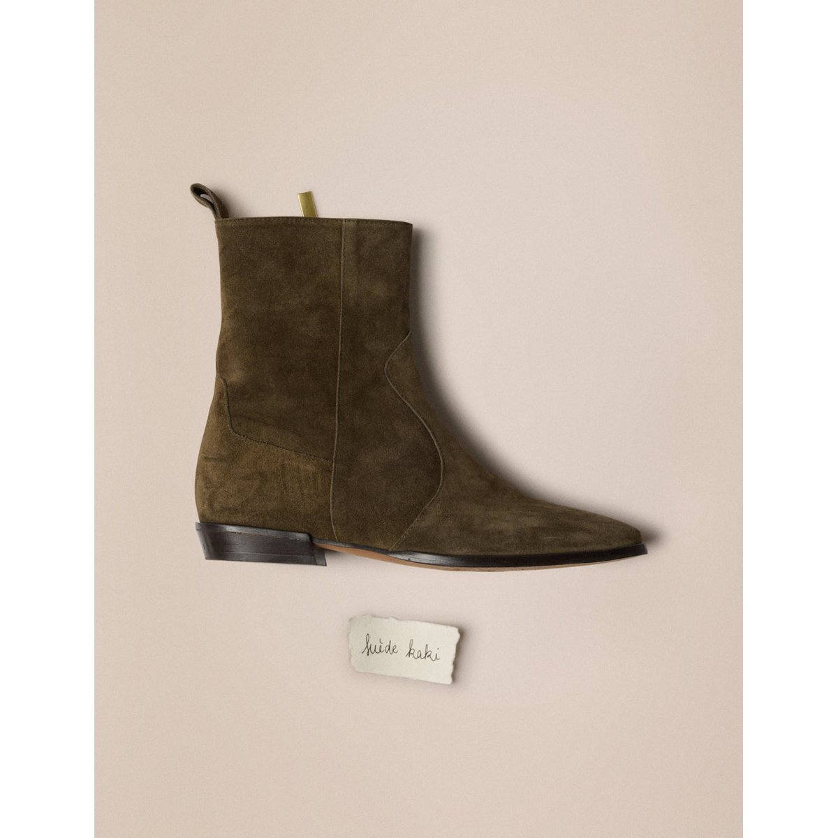 Bottines NAKA suède kaki, ODAJE