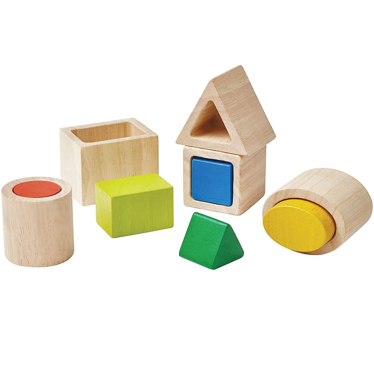 Formes géométriques à imbriquer beige, PLAN TOYS